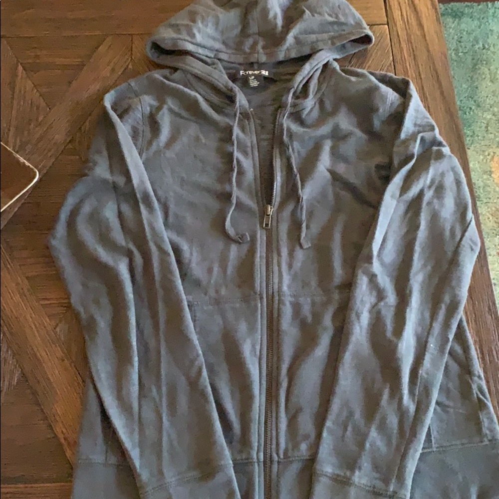 Gray Forever 21 Hooded Jacket